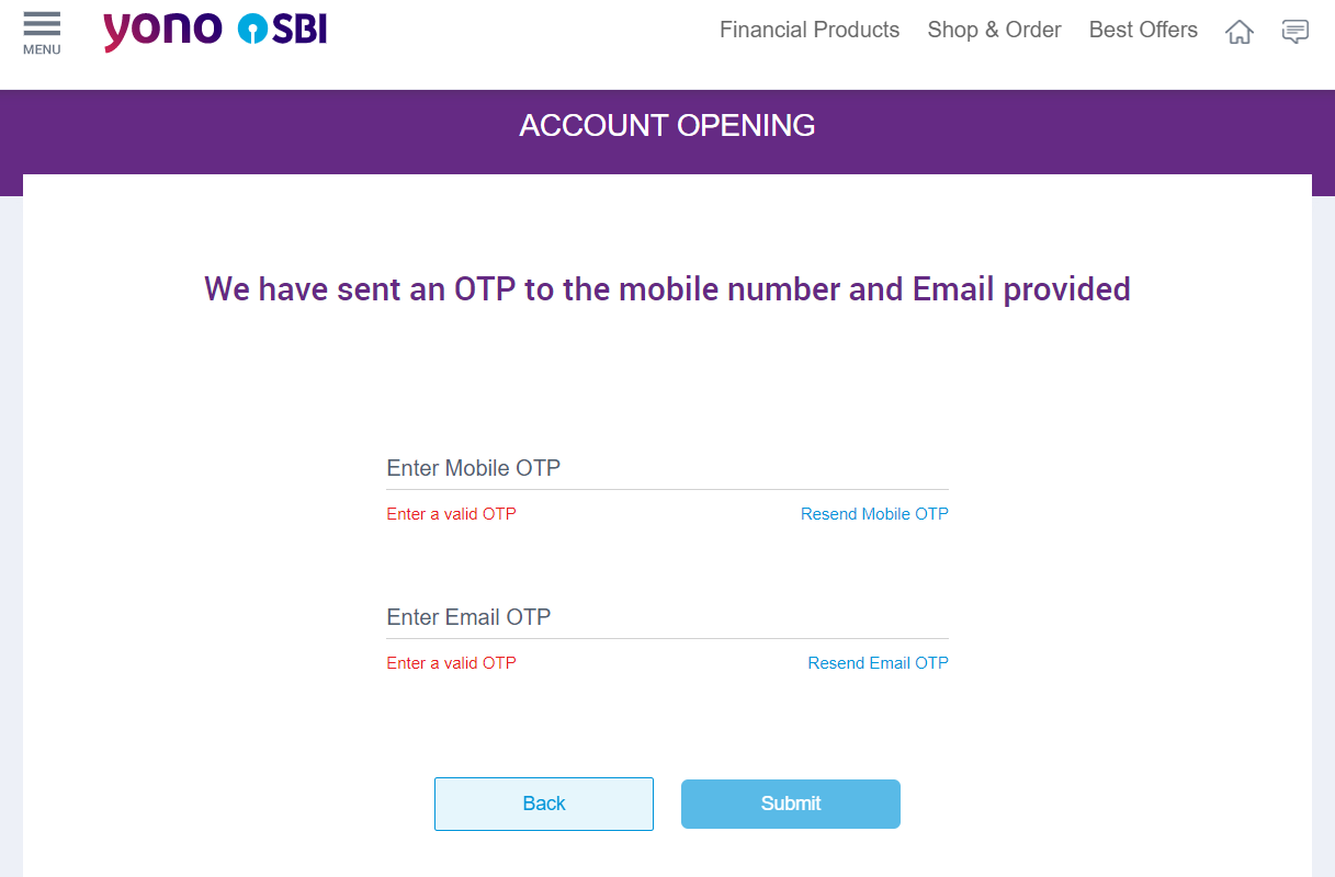 SBI Online Account Opening