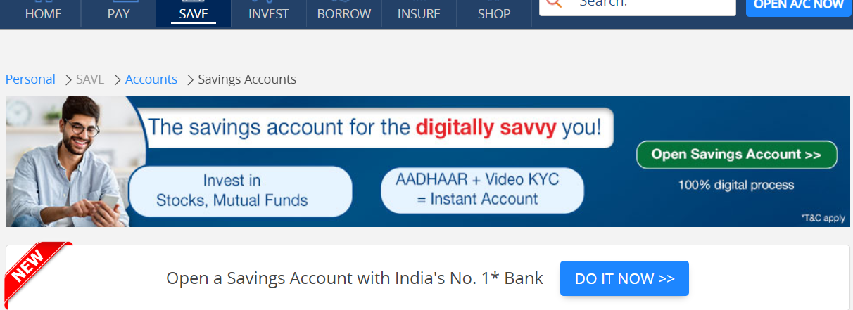 HDFC Bank savings account